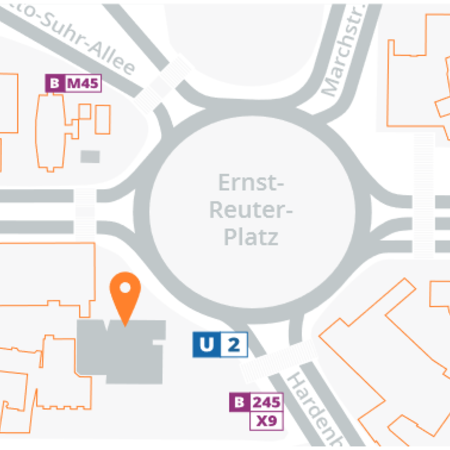 Anfahrtsskizze zum Ladengeschäft der copy print Kopie & Druck GmbH in Berlin.