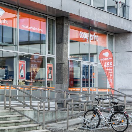 Außenansicht vom Ladengeschäft der copy print Kopie & Druck GmbH.