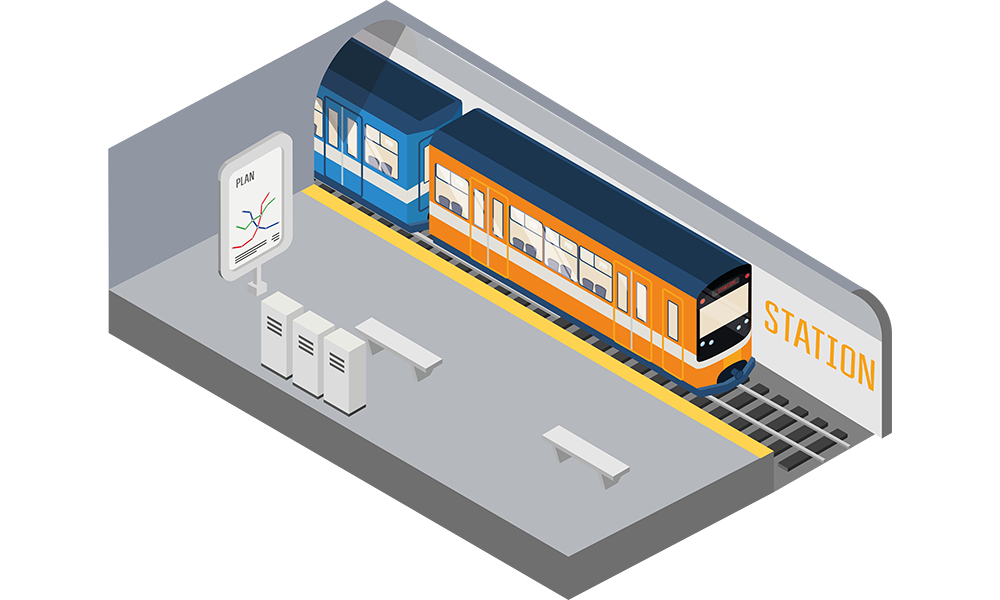 Illustration einer S-Bahnstation